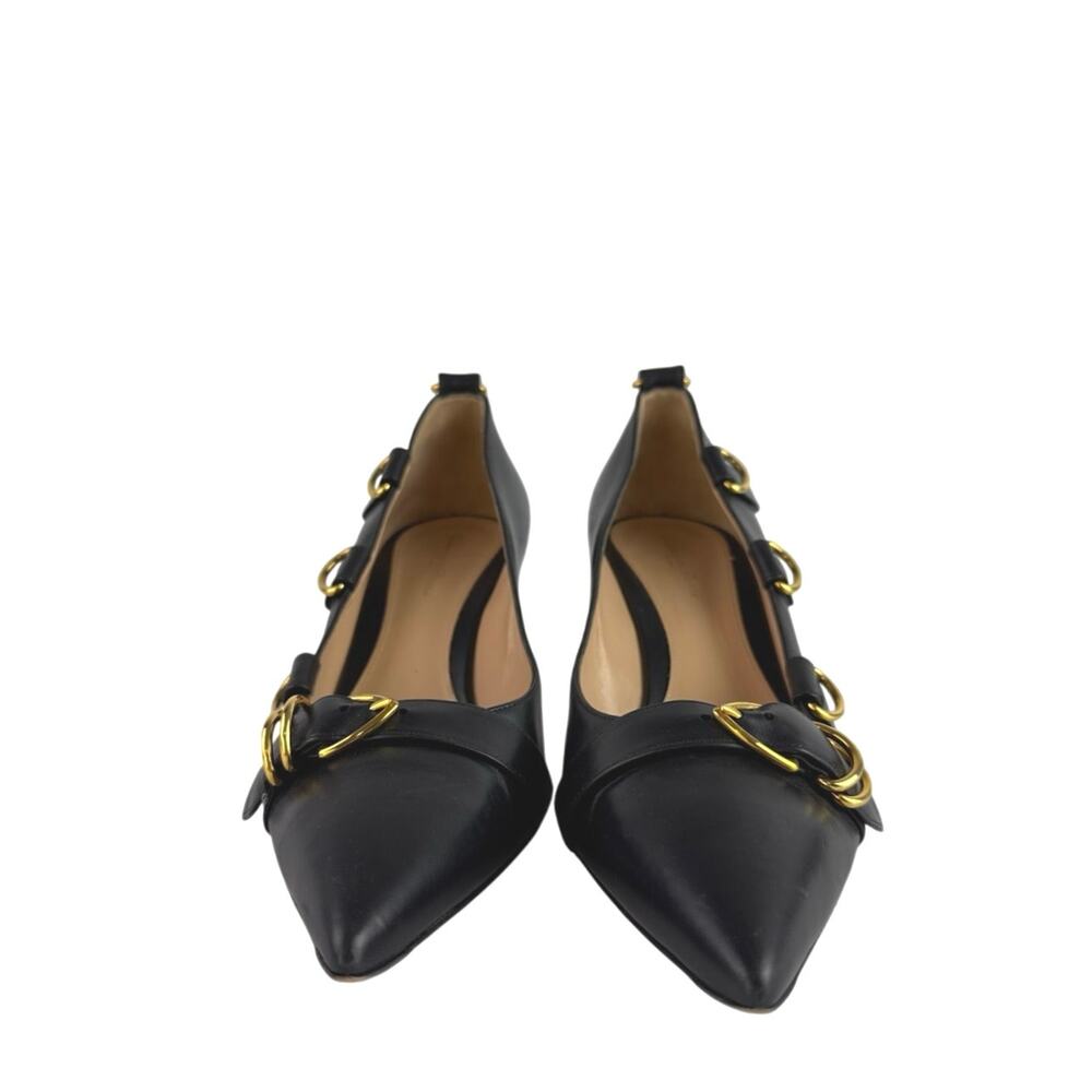 Gianvito Rossi Clash 55 Black Pointed Buckle Strap Leather Pump Heels EU41 US10 - Picture 2 of 7
